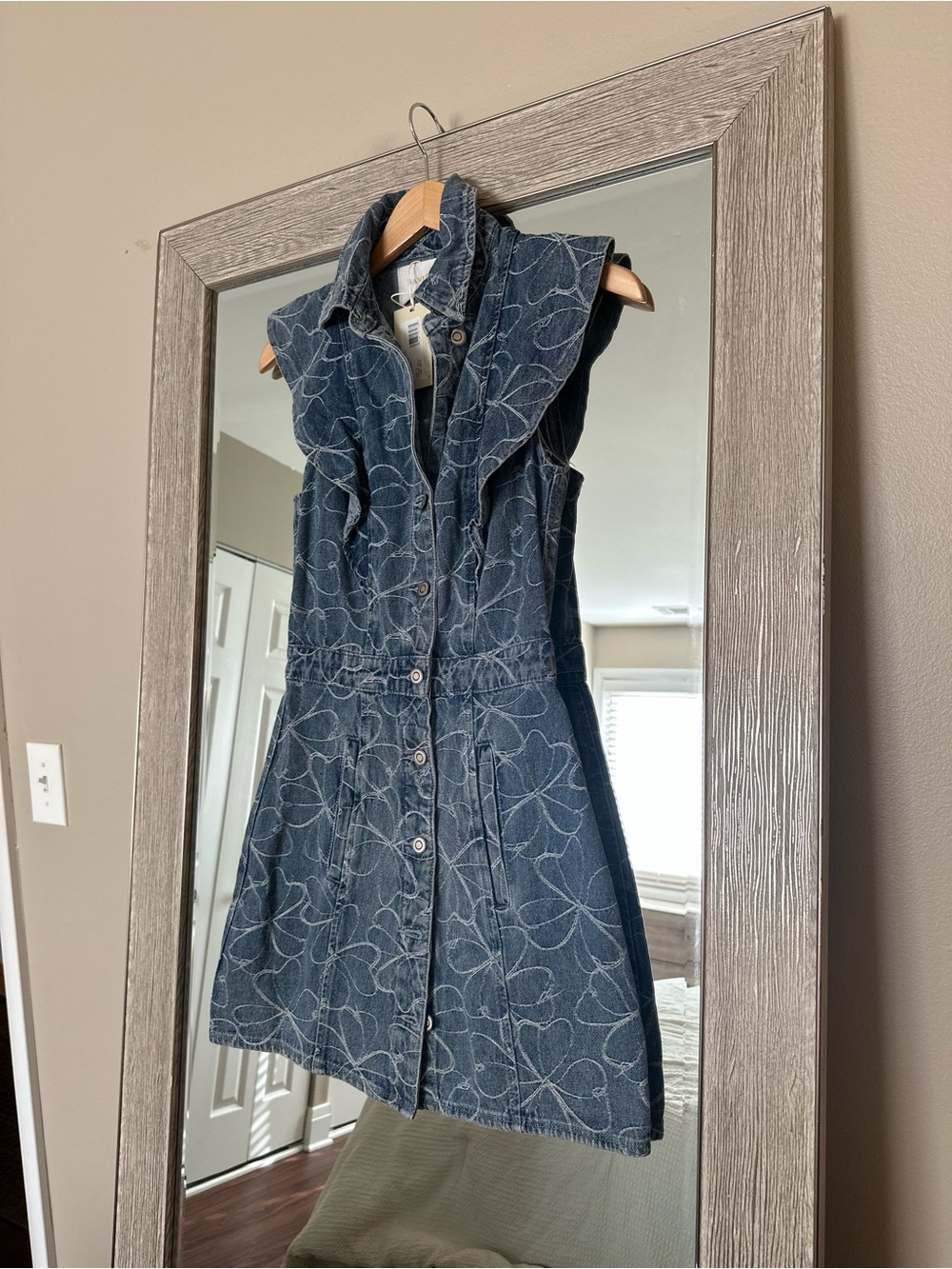 Ramy Brook Marlowe Denim Floral Mini Dress NWT Size 0 XS